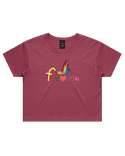 Freedom Women's Crop Tee - Berry
