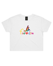 Freedom Women's Crop Tee - White