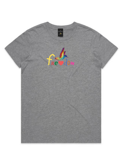 Freedom Women's Tee - Grey Marle