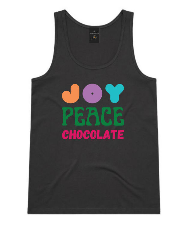 Joy Peace Chocolate Women's Tank Top - Coal