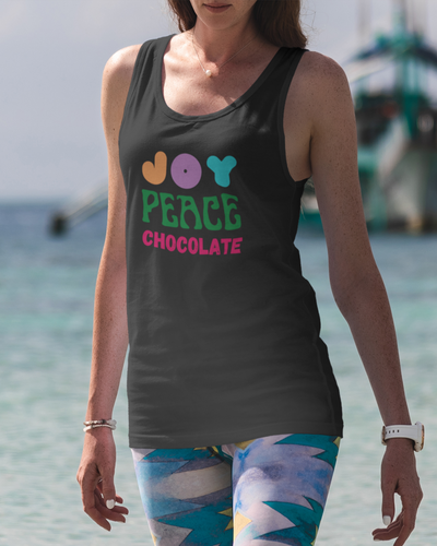 The Merchants of Joy Joy Peace Chocolate Tank Top Singlet womens