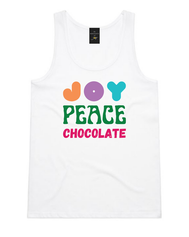 Joy Peace Chocolate Women's Tank Top - White