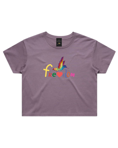 Freedom Women's Crop Tee - Mauve