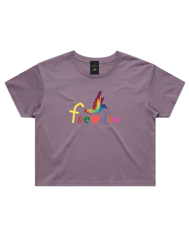 Freedom Women's Crop Tee - Mauve