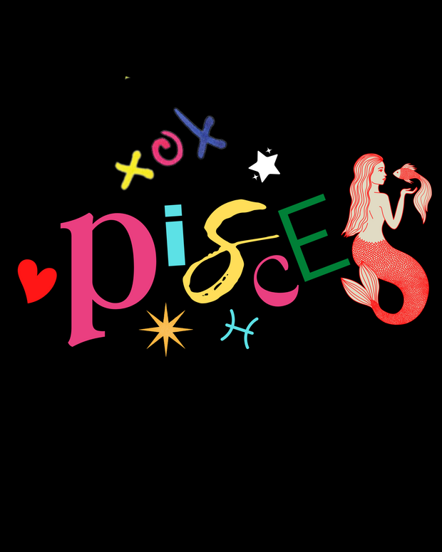 Pisces Zodiac Sign Women Crop Tee - Black