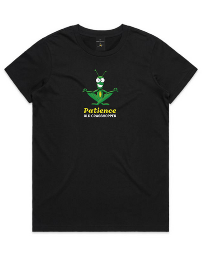 The Merchants of Joy Patience Old Grasshopper tee t-shirt patience young grasshopper