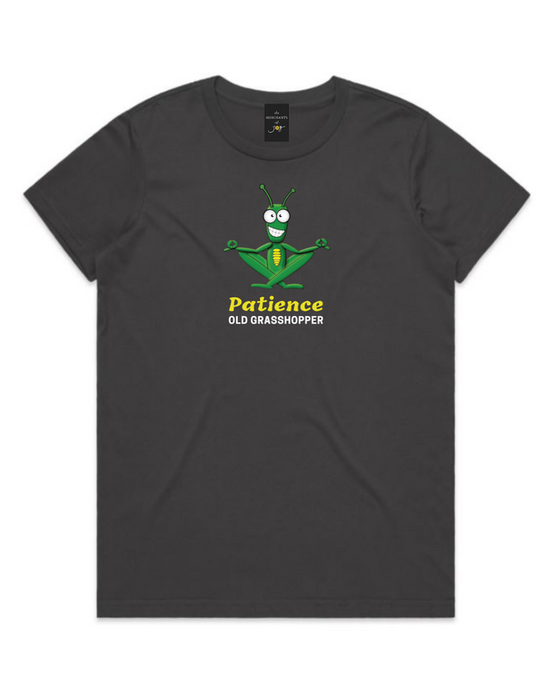 The Merchants of Joy Patience Old Grasshopper tee t-shirt patience young grasshopper