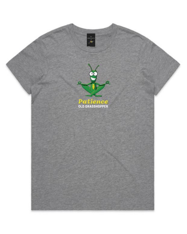 The Merchants of Joy Patience Old Grasshopper tee shirt t-shirt patience young grasshopper