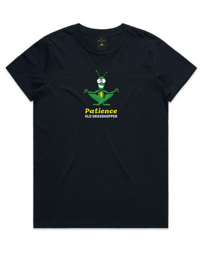 The Merchants of Joy Patience Old Grasshopper tee t-shirt patience young grasshopper