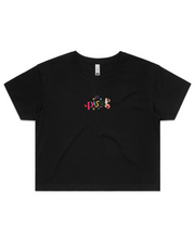 Pisces Zodiac Sign Women Crop Tee - Black