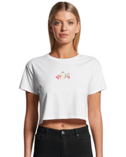 Pisces Zodiac Sign Women's Crop Tee - White