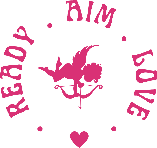 Ready Aim Love Women's Crop Tee - Berry