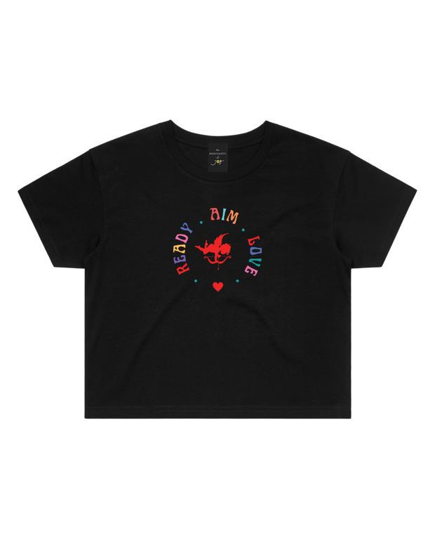 The Merchants of Joy Ready Aim Love Crop Tee T-shirt