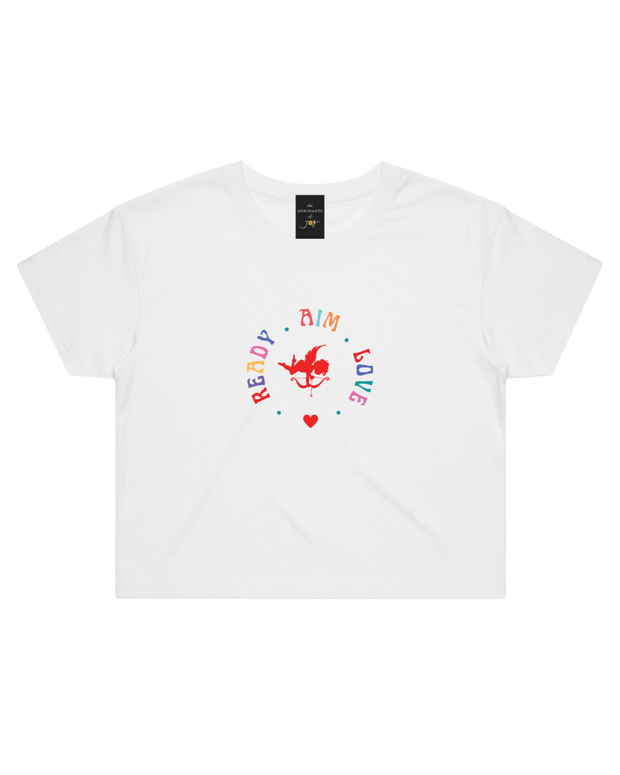The Merchants of Joy Ready Aim Love Crop Tee T-shirt