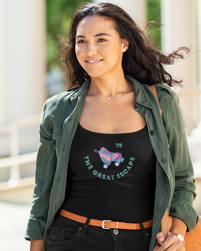 The Merchants of Joy The Great Escape Rollerskate Retro Skating tank  top singlet womens